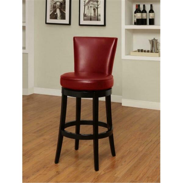 Armen Living Boston Swivel Barstool In Red Bicast Leather 30 In. Seat Height - Red LC4044BARE30